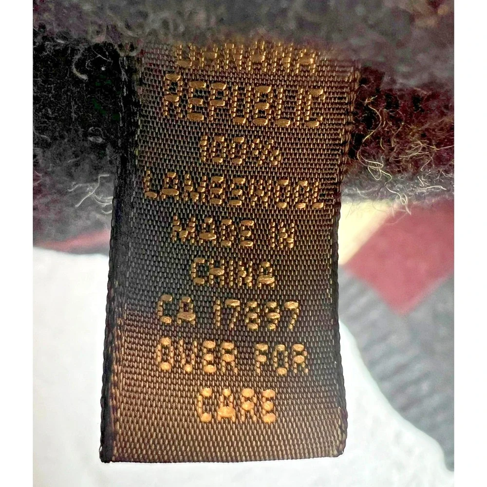 Banana Republic Lambswool Striped Scarf 48 Inch Short Winter Knit‎ Preppy
